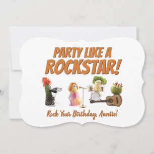 Cartão de aniversário de música divertida, tia com