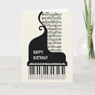 Cartão de Aniversário de Música Melódica