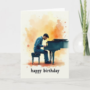 Cartão de Aniversário de Música Pintada
