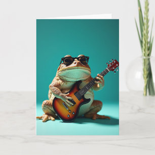 Cartão de Aniversário de Músico Sapo Legal
