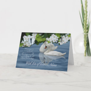 Cartão de aniversário de Nana - cisnes