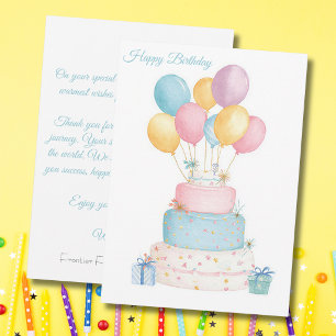 Cartão de Aniversário de Negócios Personalizado