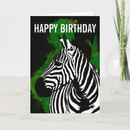 Cartão de Aniversário de Noite de Zebra Africano S