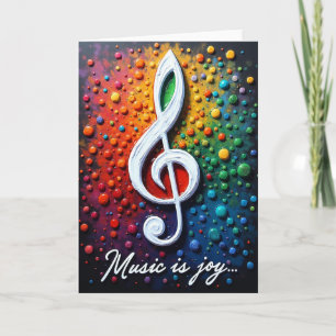 Cartão de Aniversário de Nota Musical Vibrante