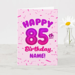 Cartão de Aniversário de Número de Balão 85 Person