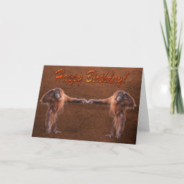 Cartão de Aniversário de Orangutan Babies