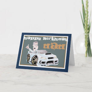 Cartão de aniversário de PAI da CAR TOON