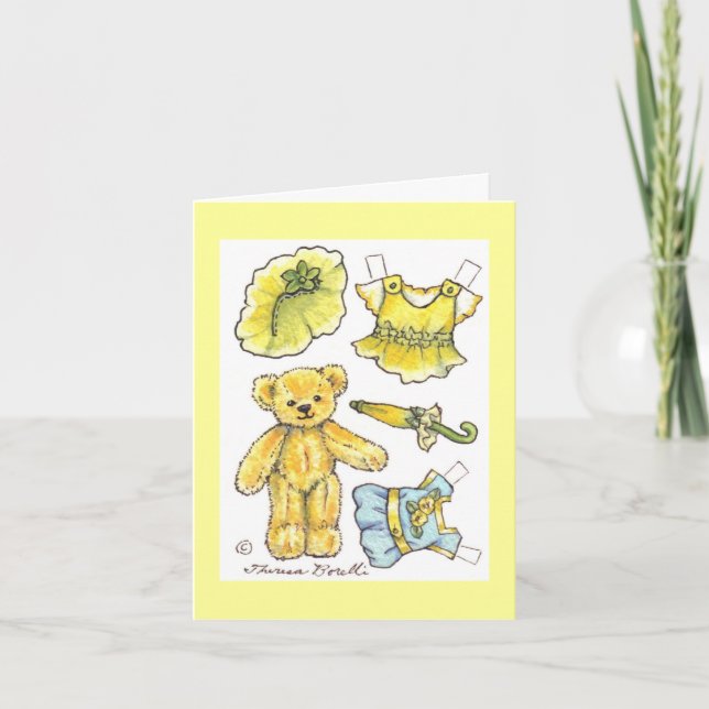 Cartão de aniversário de papel da boneca (Frente)