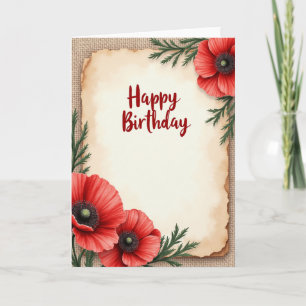 Cartão de Aniversário de Papel Envelhecido
