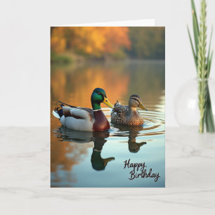 Cartão de Aniversário de Par de Aves Aquáticas Pac