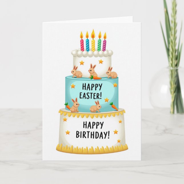 Cartão de Aniversário de Páscoa (Frente)