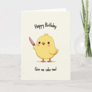 Cartão de Aniversário de Pássaro Amarelo Doce