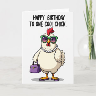 Cartão de Aniversário de Pássaro de Desenho Animad