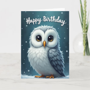 Cartão de Aniversário de Pássaro de Pelúcia Doce