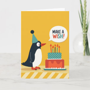 Cartão de Aniversário de Pássaro e Bolo