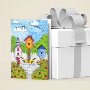 Cartão de Aniversário de Pássaros do Amor