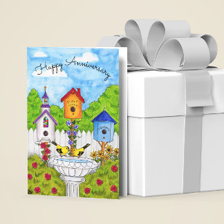 Cartão de Aniversário de Pássaros do Amor