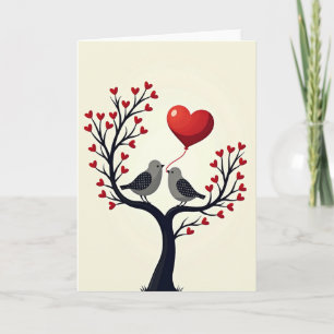 Cartão de Aniversário de Pássaros do Amor