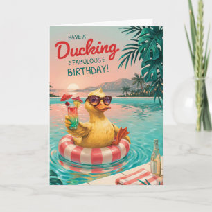 Cartão de aniversário de pato engraçado para mulhe