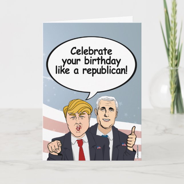 Cartão de Aniversário de Pé Trump - Celebre seu an (Frente)