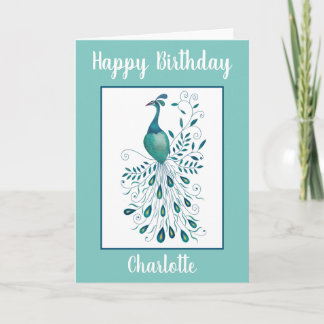Cartão de Aniversário de Peacock