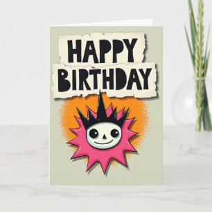Cartão de Aniversário de Personagem Punk