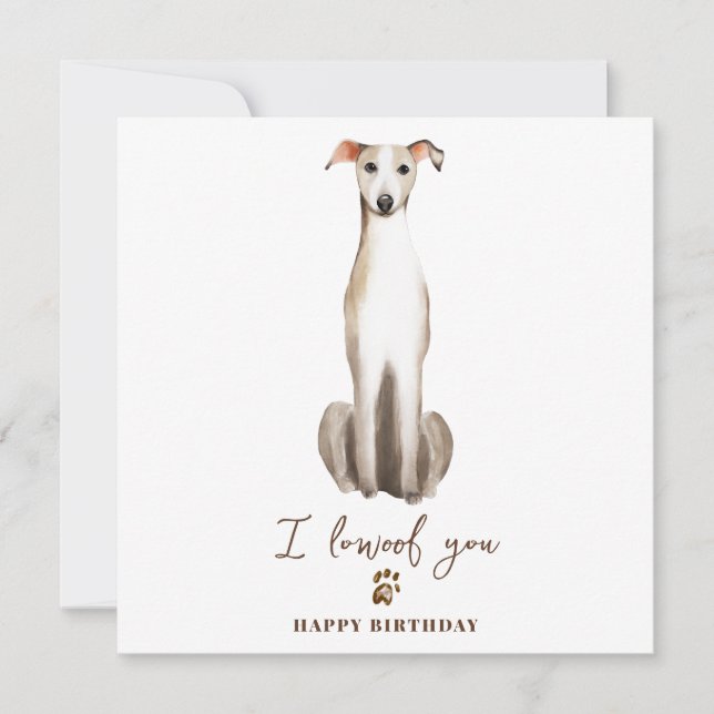 Cartão de Aniversário de Pets Cachorro Greyhound M (Frente)
