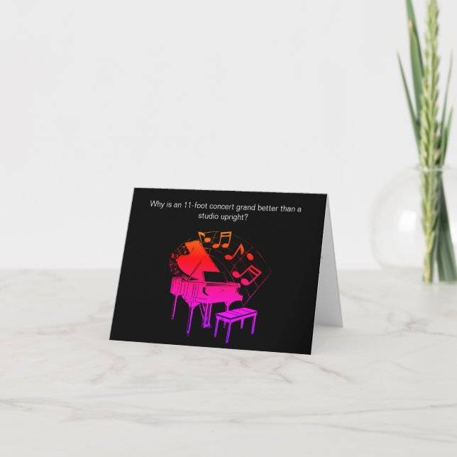 Cartão de Aniversário de Piada Piano Engraçado (Frente)