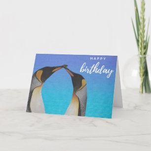 Cartão de aniversário de pinguim
