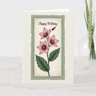 Cartão de Aniversário de Planta Artística