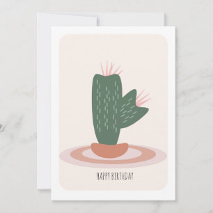 Cartão de Aniversário de Planta de Cacto Espinhoso