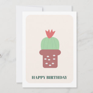 Cartão de Aniversário de Planta de Cacto Pequena