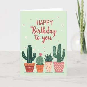 Cartão de Aniversário de Planta do Deserto Doce