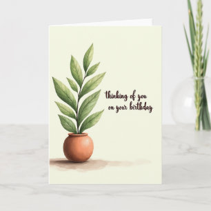 Cartão de Aniversário de Planta Tranquila
