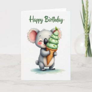 Cartão de Aniversário de Presente Verde