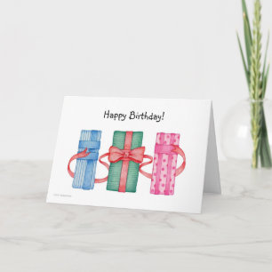 Cartão de Aniversário de Presentes Coloridos
