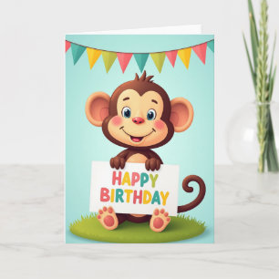 Cartão de Aniversário de Primata Alegre