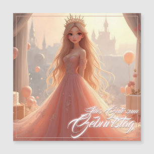 Cartão de aniversário de princesa em rosa