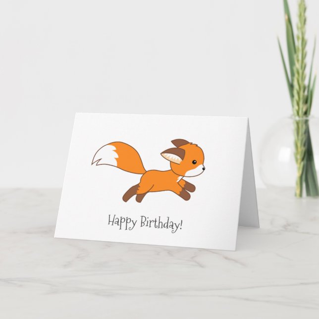 Cartão de Aniversário de Raposa Corável (Frente)