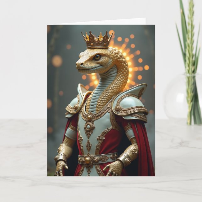Cartão de Aniversário de Réptil Regal (Frente)