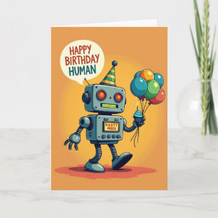 Cartão de Aniversário de Robô Fofo