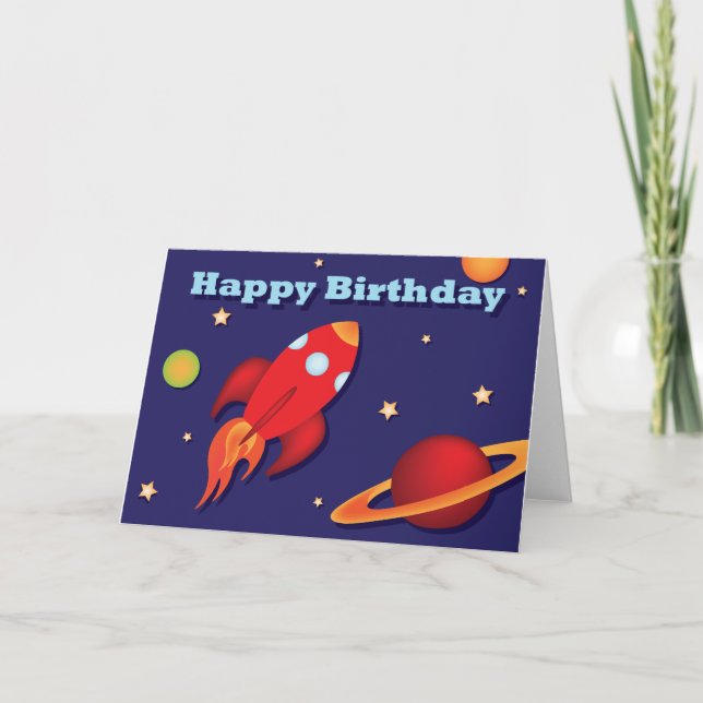 Cartão de aniversário de Rocket (Frente)