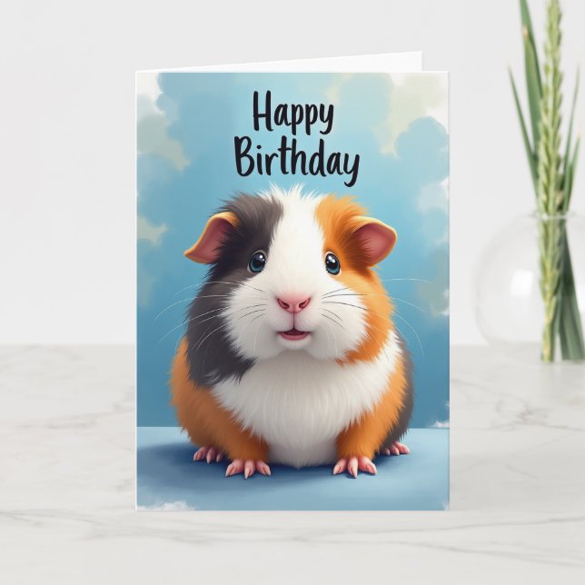 Cartão de Aniversário de Roedor Fofo (Frente)