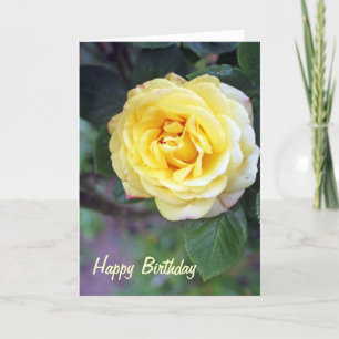 cartão de aniversário de rosa amarelo impression