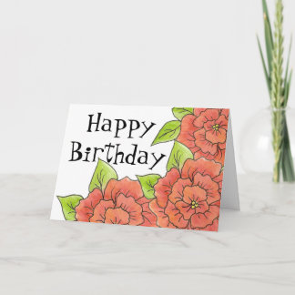 Cartão de Aniversário de rosas