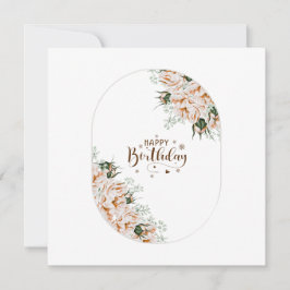 Cartão de Aniversário de Rosas em Aquarela Floral