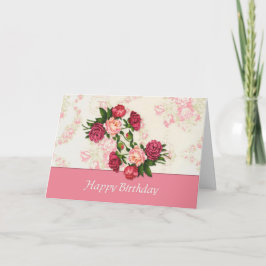 Cartão de Aniversário de Rosas Rosa