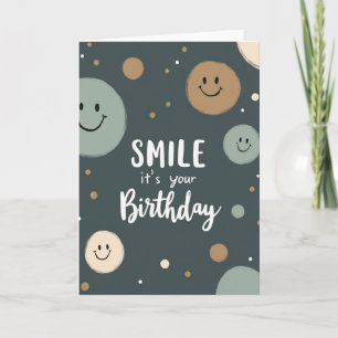 Cartão de Aniversário de Rostos Sorridente