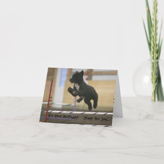 Cartão de aniversário de salto de agilidade PWD (Frente)