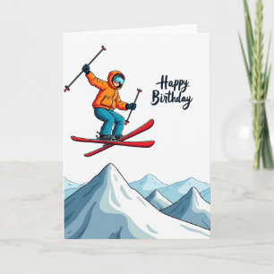 Cartão de Aniversário de Salto de Esqui